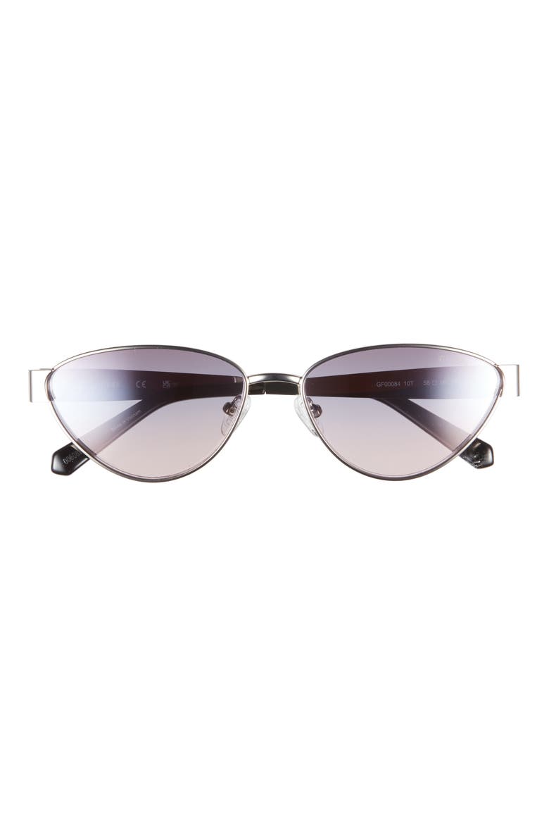 58mm Cat Eye Sunglasses, Main, color, NICKELTIN / GRADIENT BORDEAUX