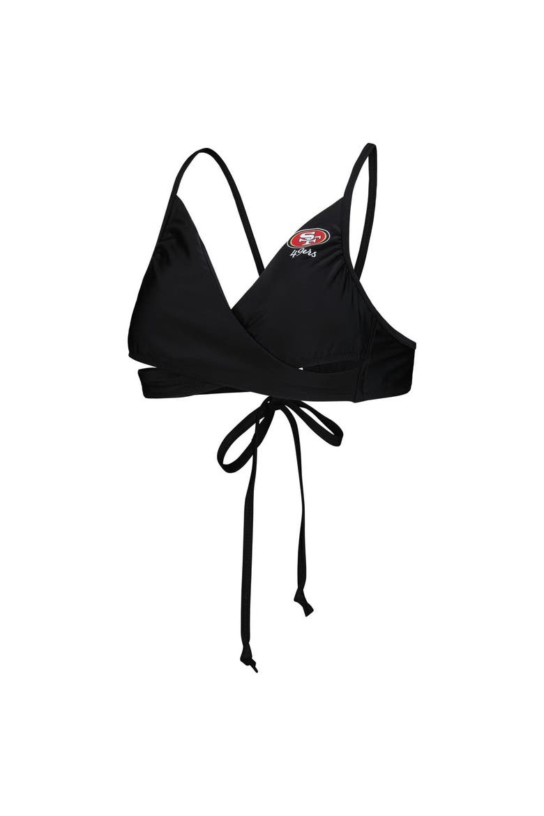 Women's G-III 4Her by Carl Banks Black San Francisco 49ers Hall of Fame Bikini Top, Alternate, color, Black