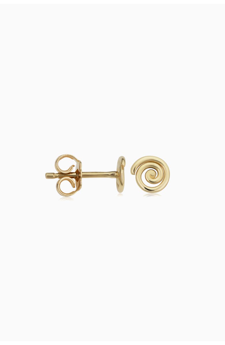 Oradina 14K Yellow Gold Da Vinci Round Studs, Alternate, color, Yellow Gold