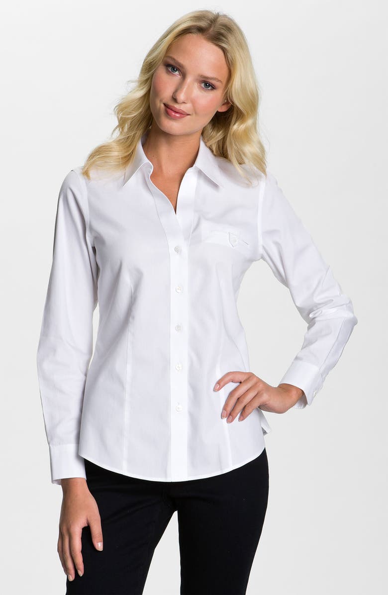 Foxcroft Fitted Cotton Shirt, Main, color, 