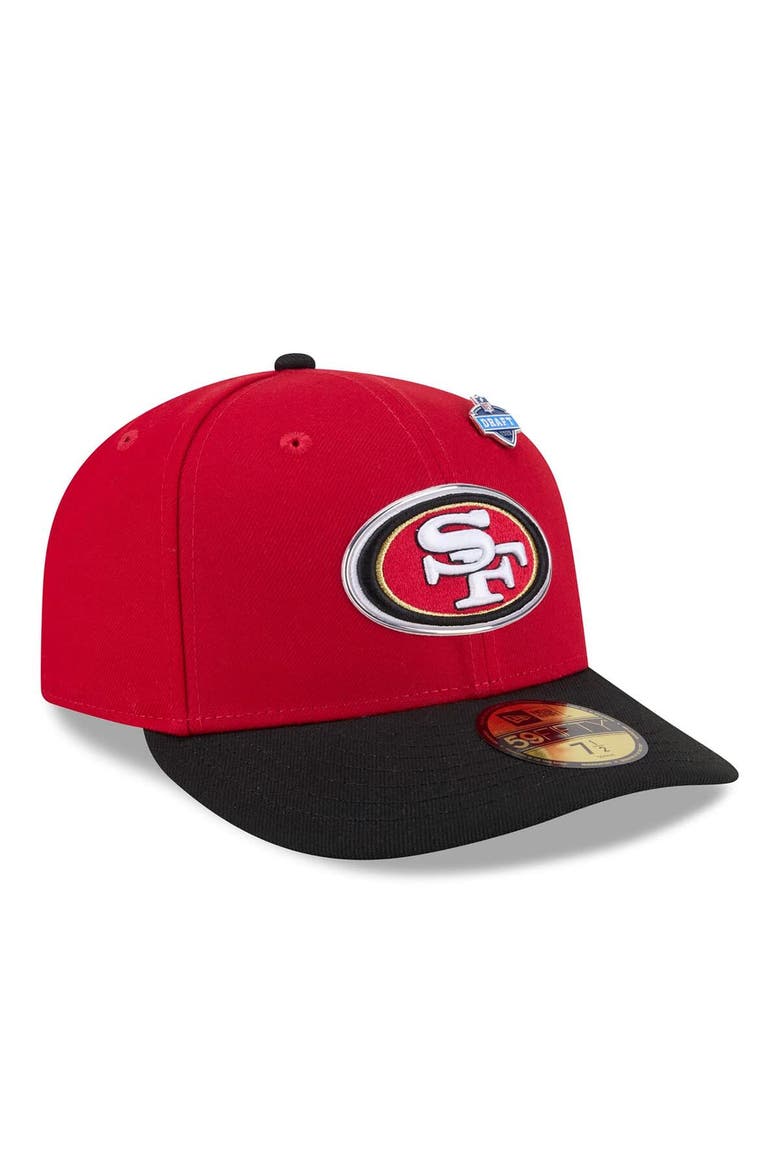 Men's New Era  Scarlet/Black San Francisco 49ers 2026 NFL Draft Pre-Curved 59FIFTY Fitted Hat, Alternate, color, Scarlet