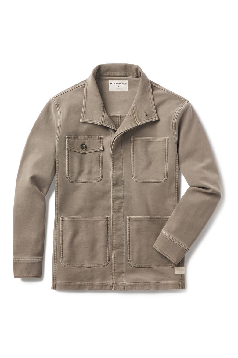 Comfort Terry Cloth Chore Coat, Alternate, color, TAUPE