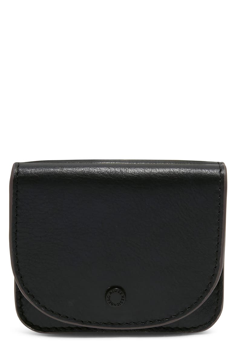 Pucker Up Leather Card Case, Main, color, BLACK