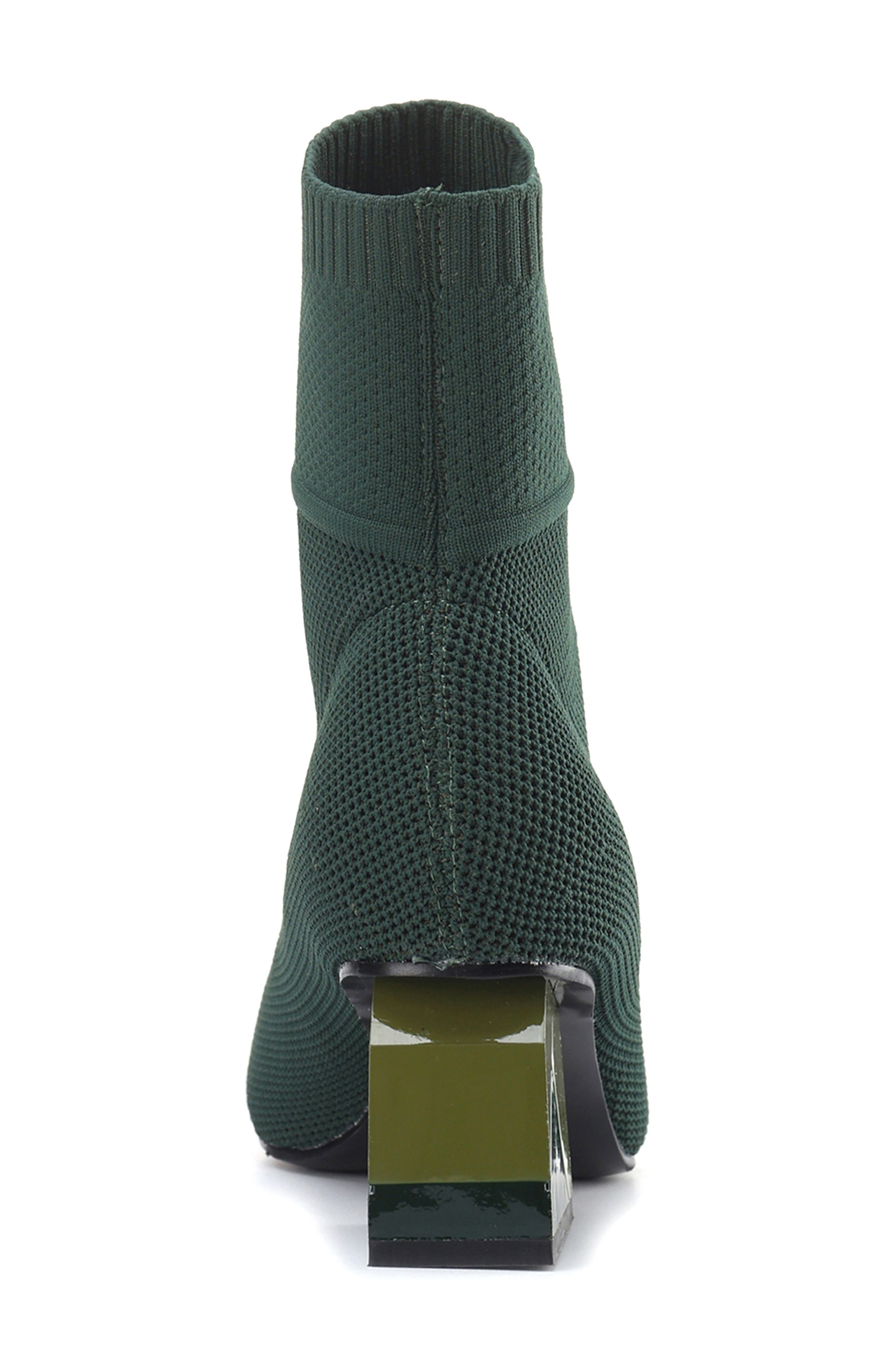 Sidney Block Heel Sock Bootie, Alternate, color, GREEN