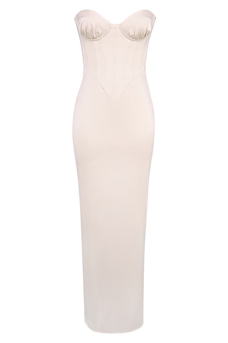 Valeria Strapless Corset Gown, Alternate, color, SILVER PEONY