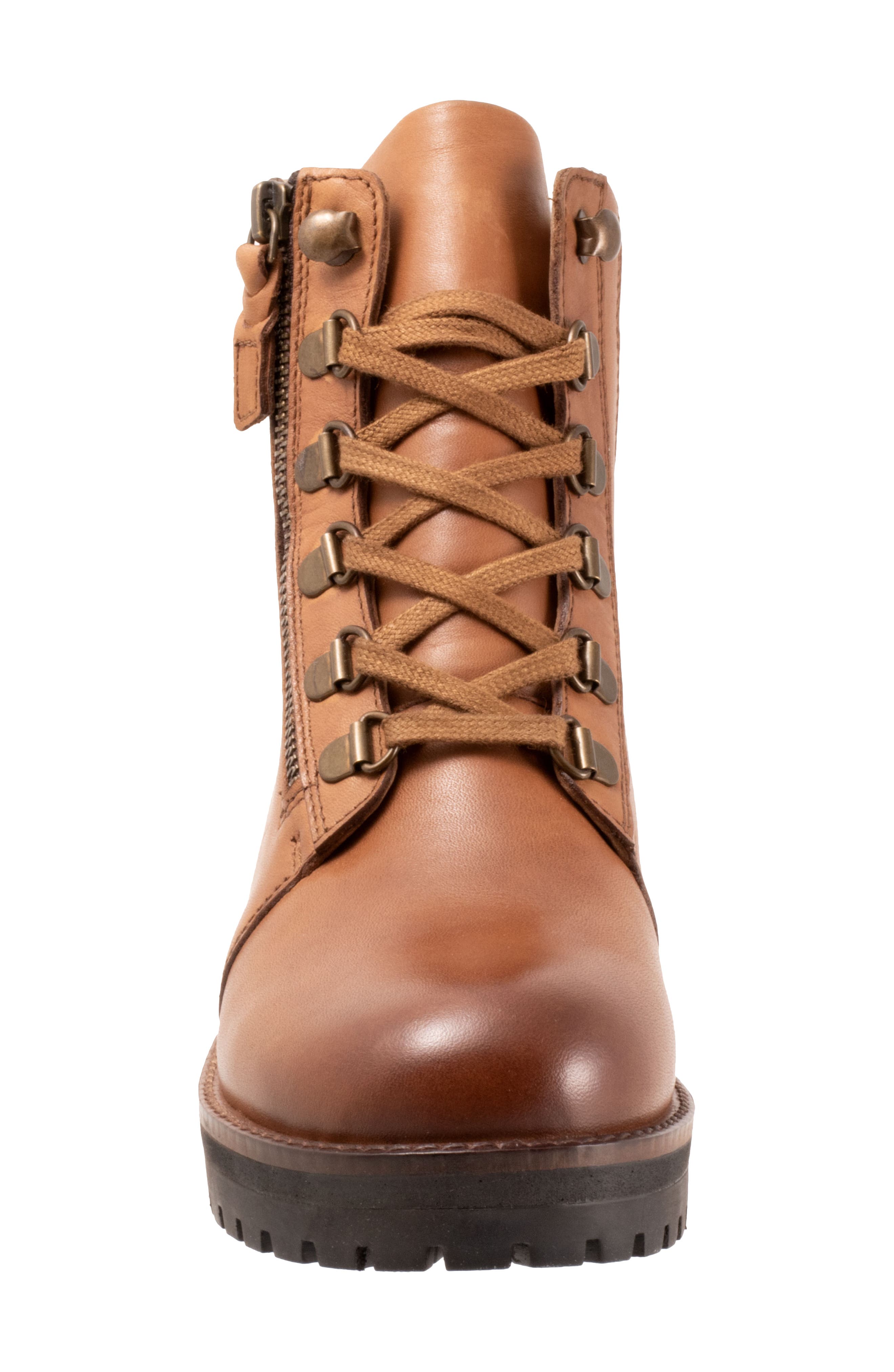 Everett Combat Boot, Alternate, color, LUGGAGE LEATHER