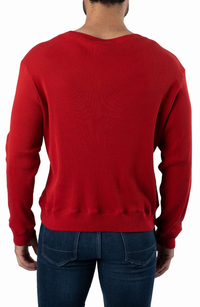 Jared Lang Ribbed Crewneck Sweater, Alternate, color, Red