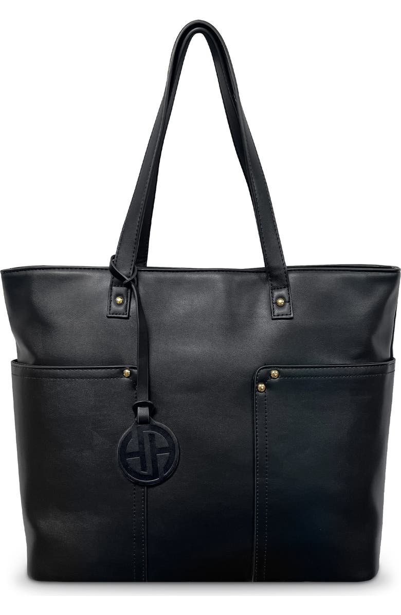 Youzey Vegan Leather Classic Tote, Main, color, Black