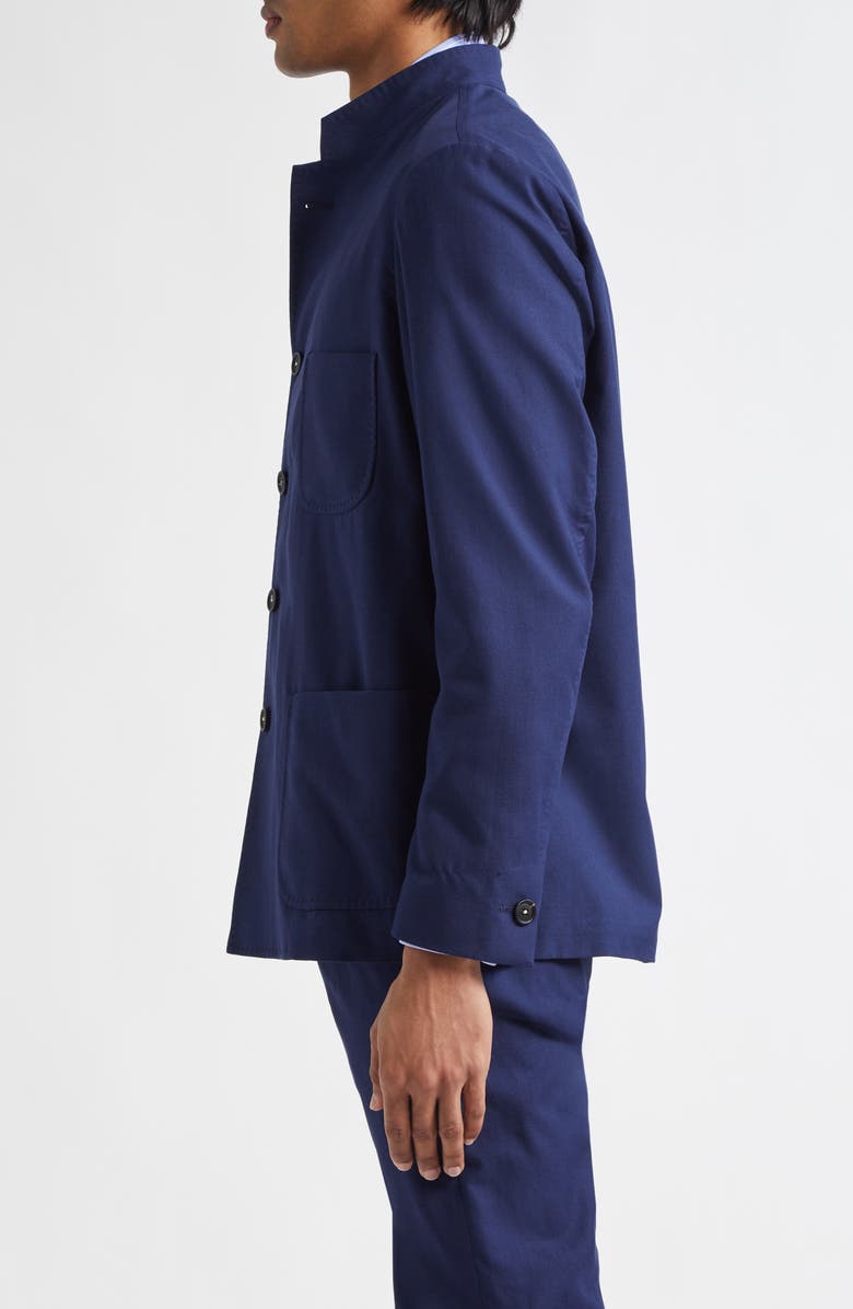 Massimo Alba Mandarin Collar Smoking Jacket, Alternate, color, Dark Blue