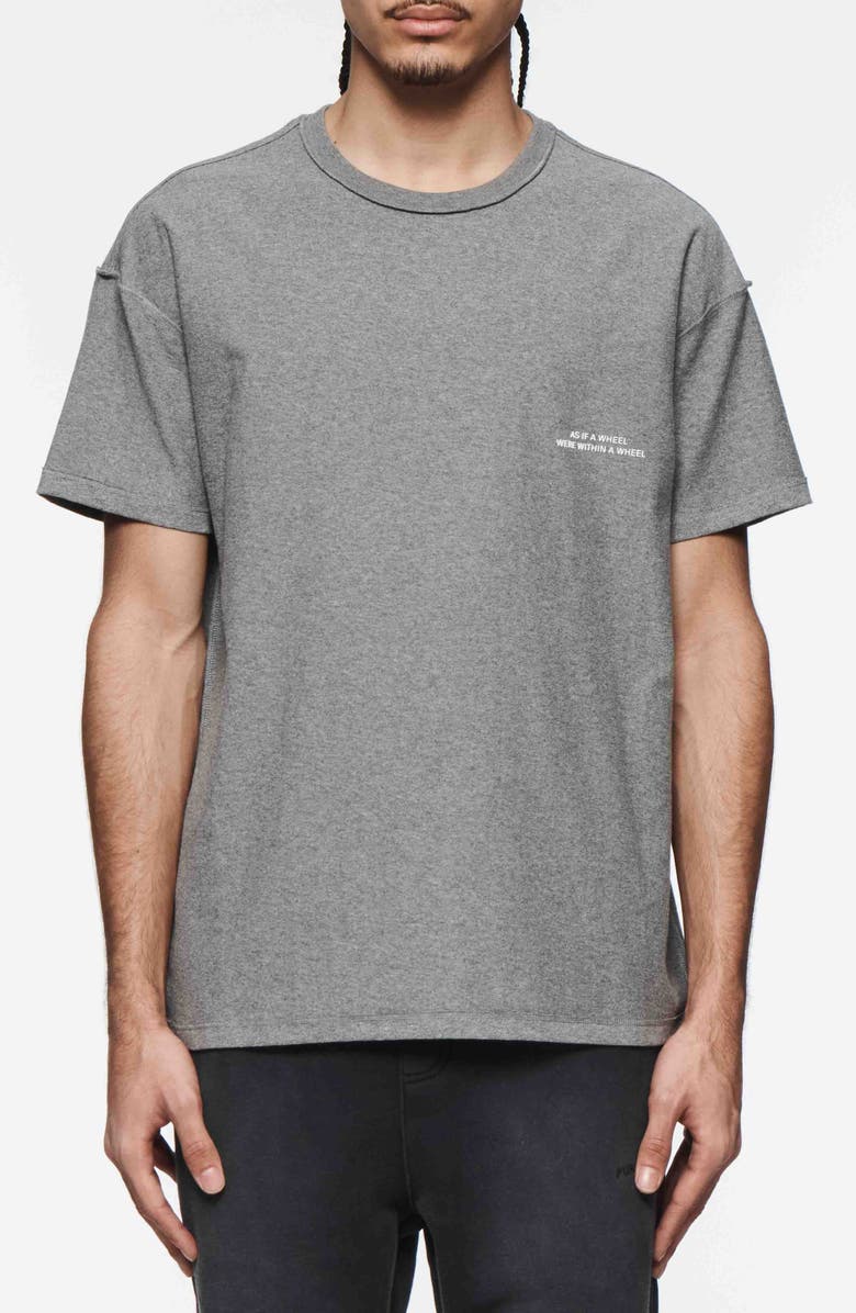 PURPLE BRAND Textured Inside Out Cotton Graphic T-Shirt, Main, color, Heather