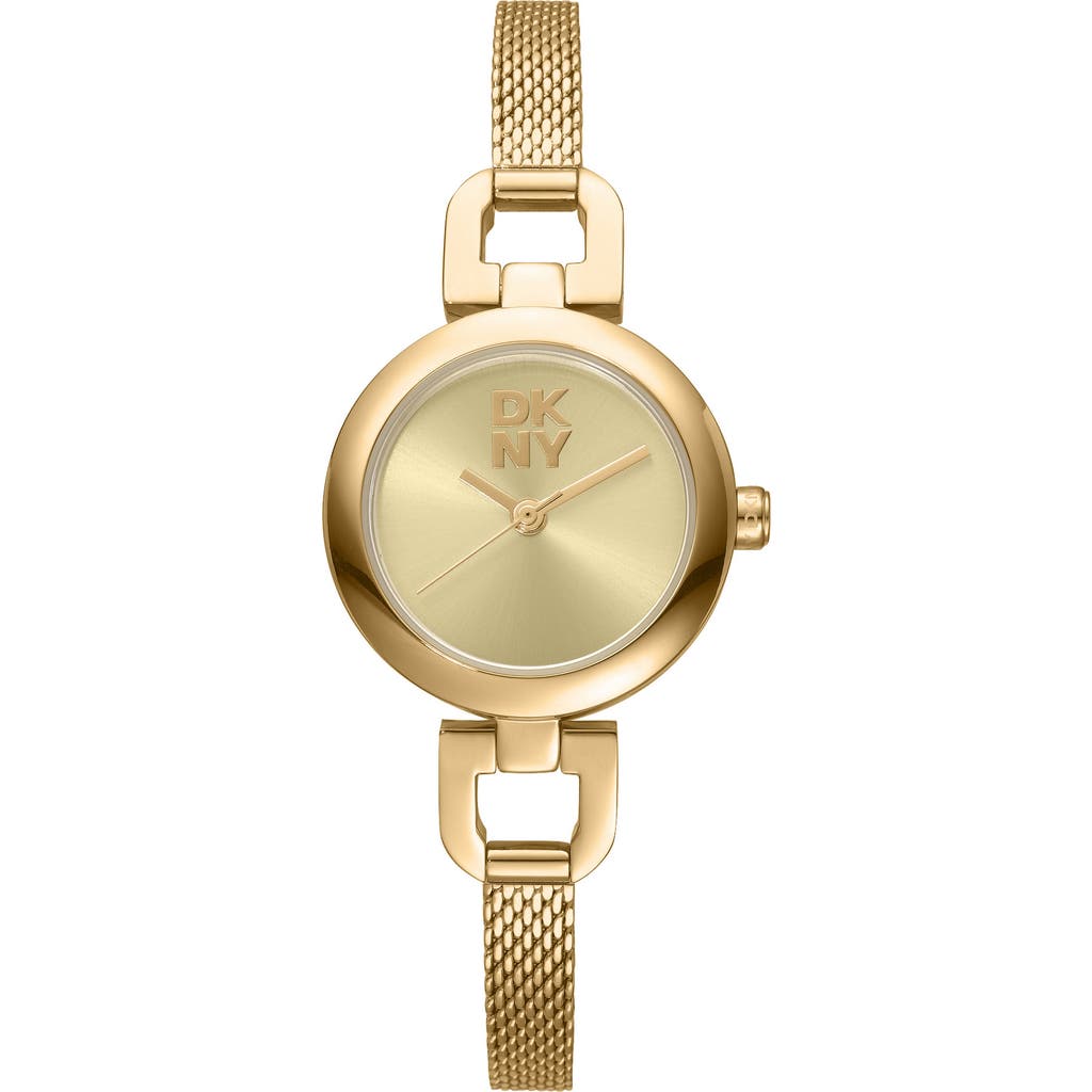 DKNY Signature Shape Mesh Strap Watch, 26mm in Champagne at Nordstrom