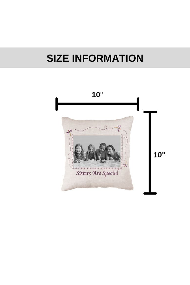 Sisters Are Special Embroidered Picture Small/Petite Accent Pillow, 10" x 10", Alternate, color, Purple
