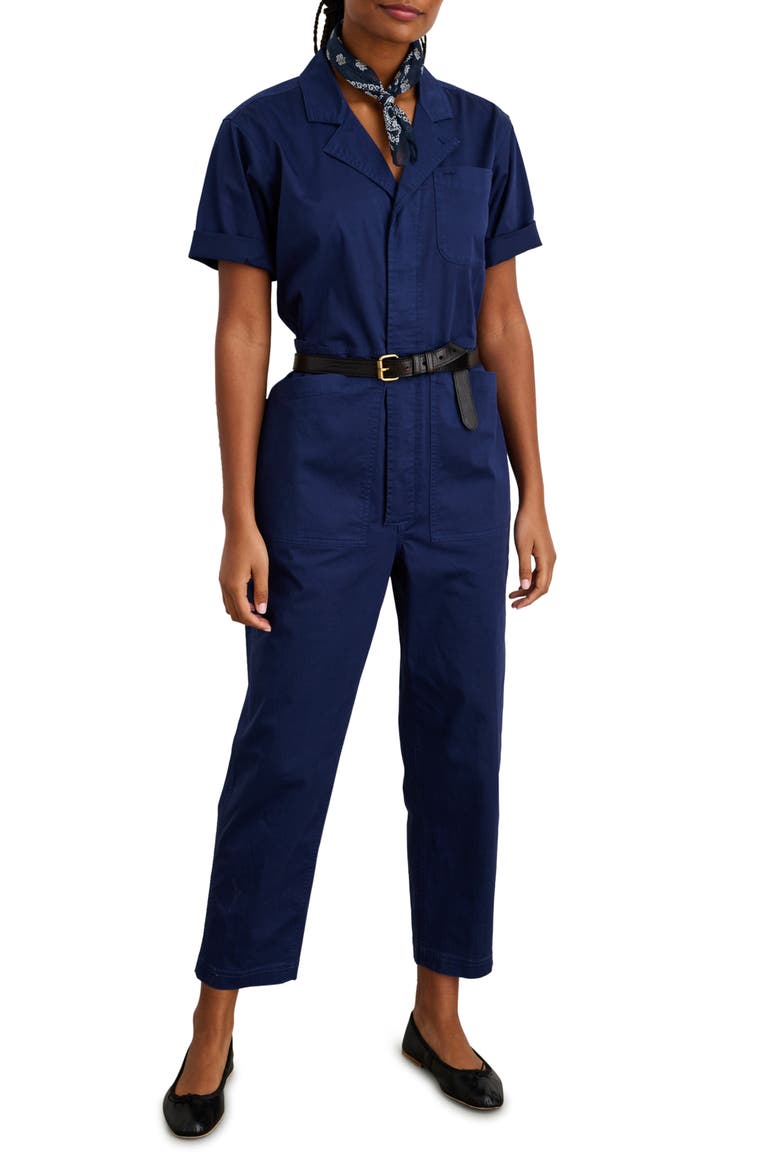 Romy Garment Dyed Cotton Boilersuit, Main, color, DARK NAVY