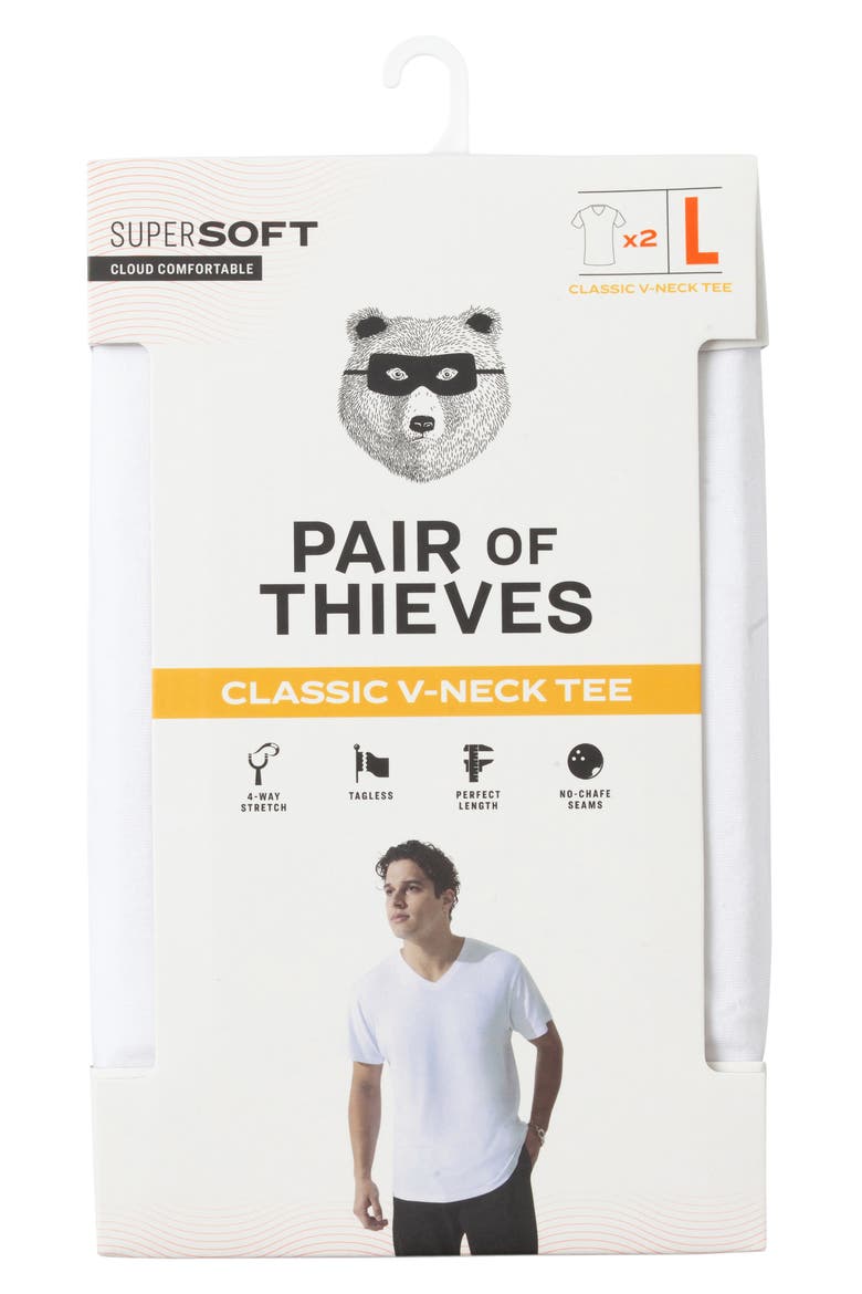 2-Pack Classic V-Neck Undershirts, Alternate, color, WHITE