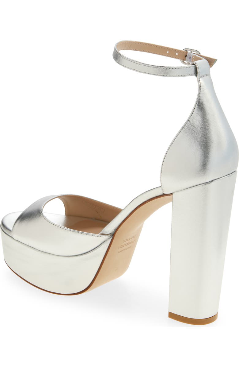 Stuart Weitzman Pamela Metallic Platform Sandal, Alternate, color,