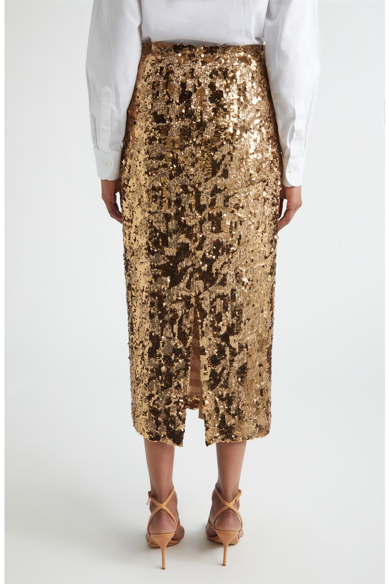 Stevie Stretch Sequin Midi Skirt, Alternate, color, COPPER