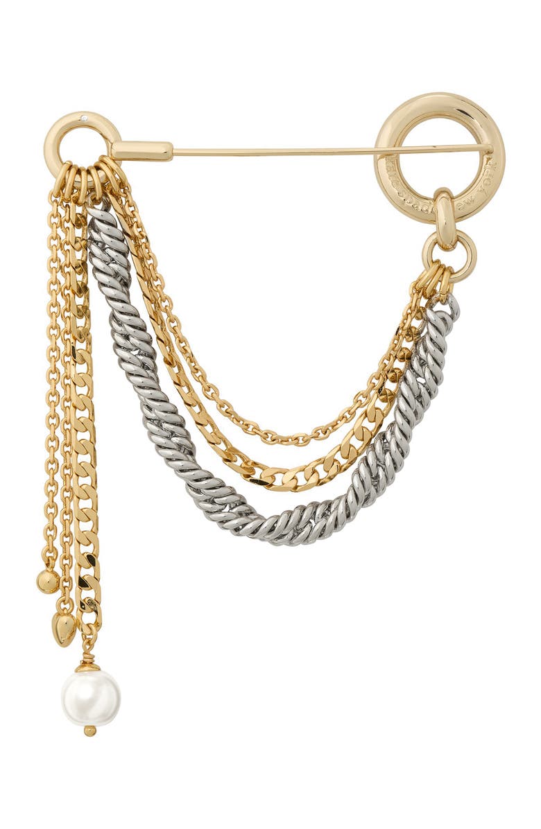 Kate Spade New York chain reaction brooch, Alternate, color, Cream/ Mixed Metal