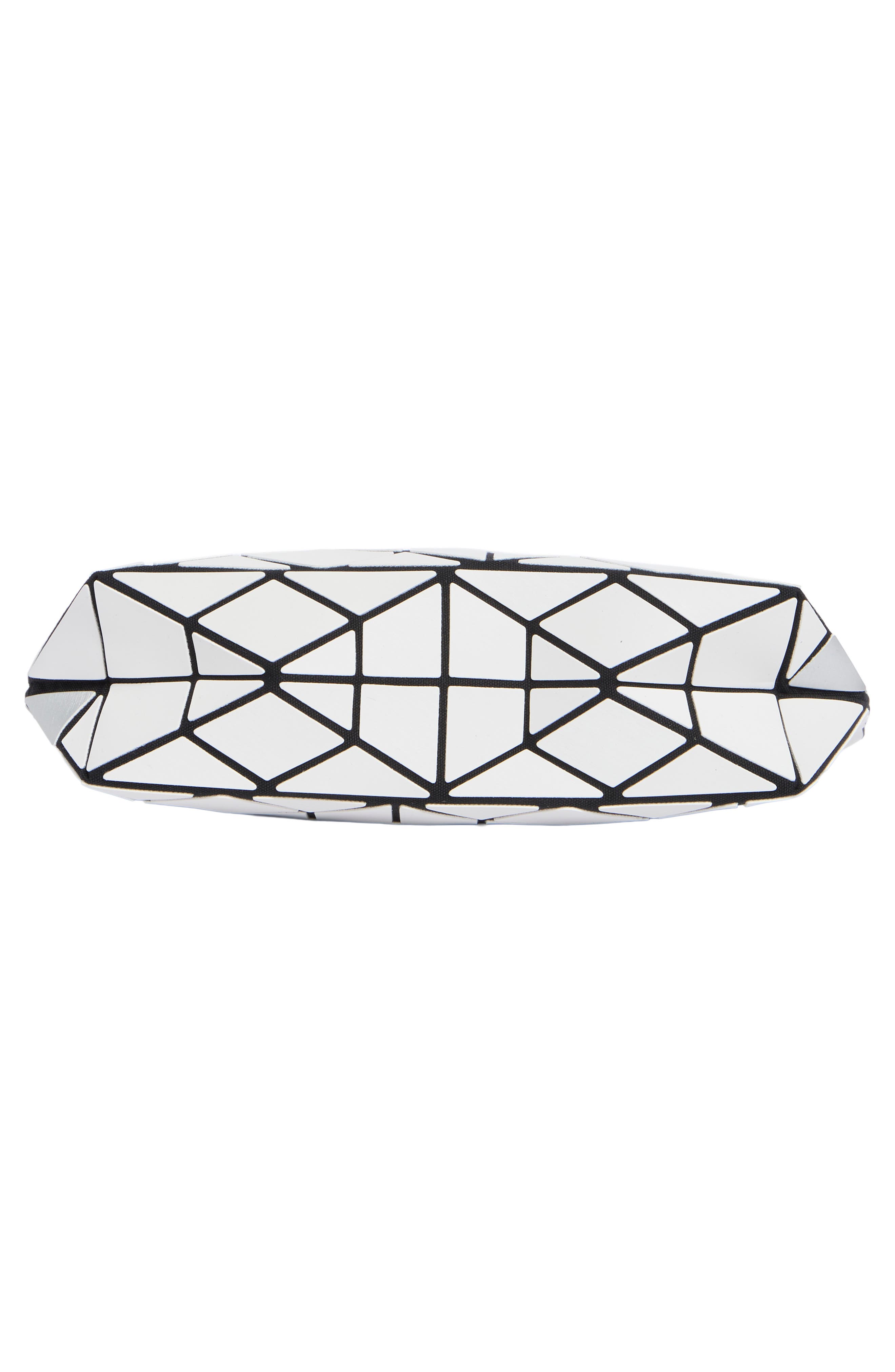 Diagnoal Geo Clutch, Alternate, color, WHITE/ SILVER