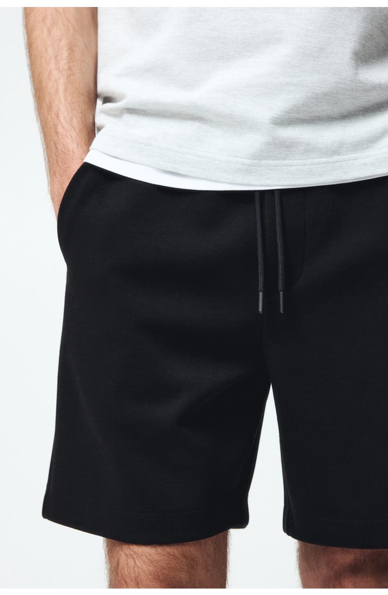 H&M Regular Fit Interlock Shorts, Alternate, color, Black