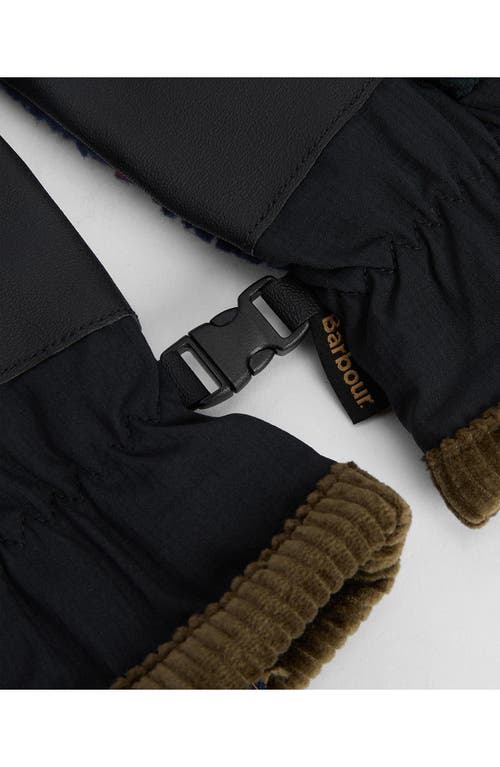 Barbour Field Tartan Fleece Touchscreen Gloves In Multi
