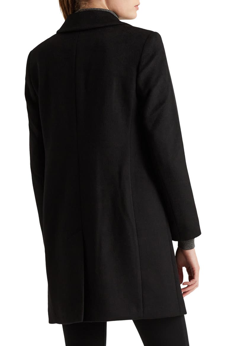 Reefer Wool Blend Coat, Alternate, color, BLACK