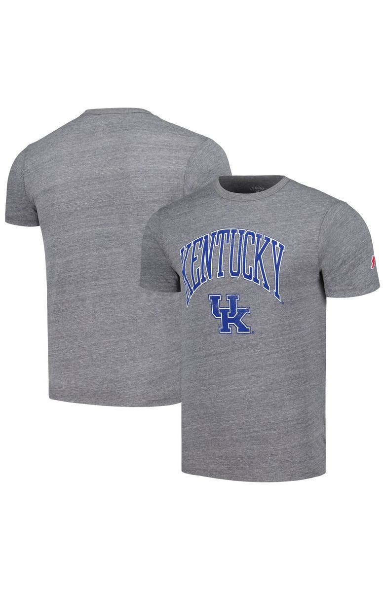 LEAGUE COLLEGIATE WEAR Men's League Collegiate Wear Heather Gray Kentucky Wildcats Tall Arch Victory Falls Tri-Blend T-Shirt, Main, color, Heather Gray