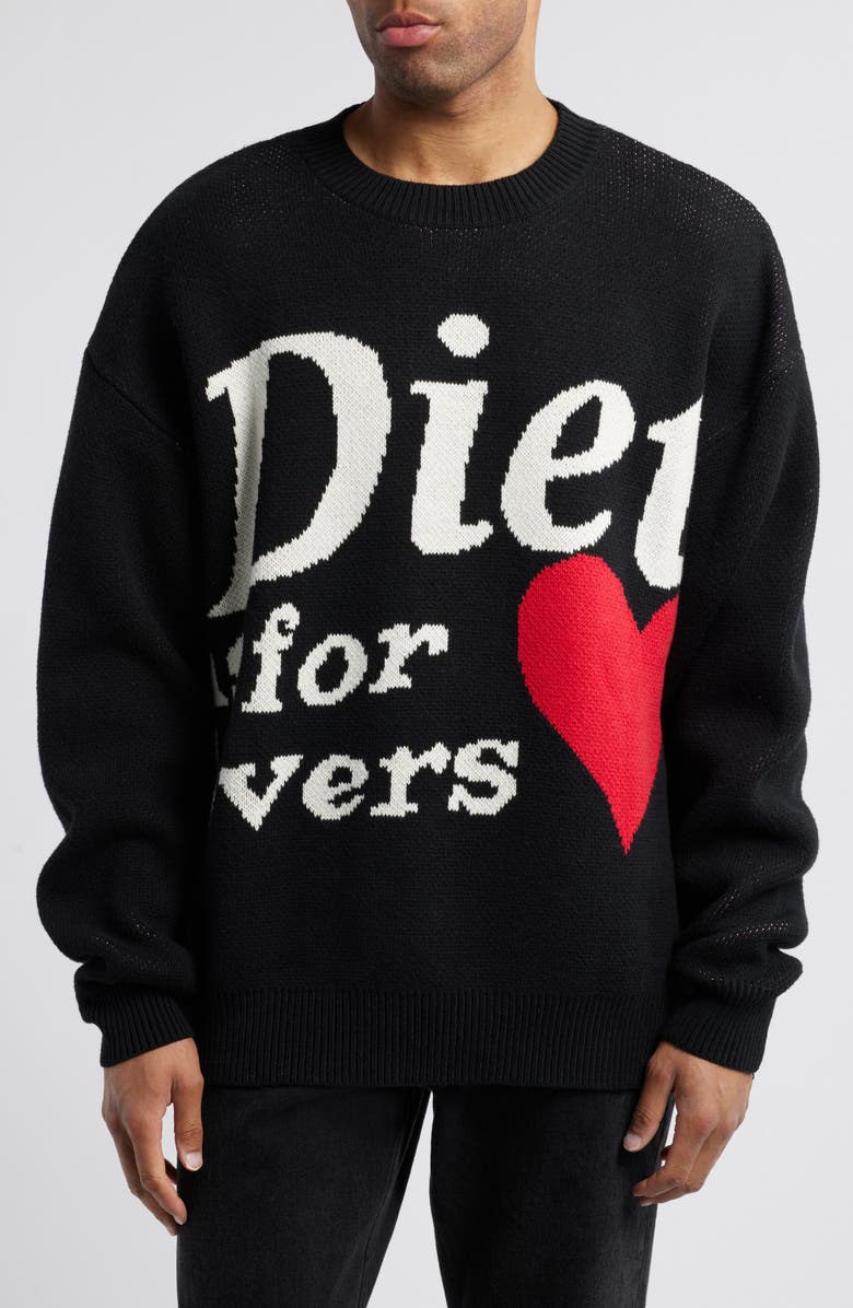 DIET STARTS MONDAY Lovers Oversize Cotton Crewneck Sweater, Main, color, 