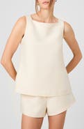 French Connection Structured Taffeta Sleeveless A-Line Top