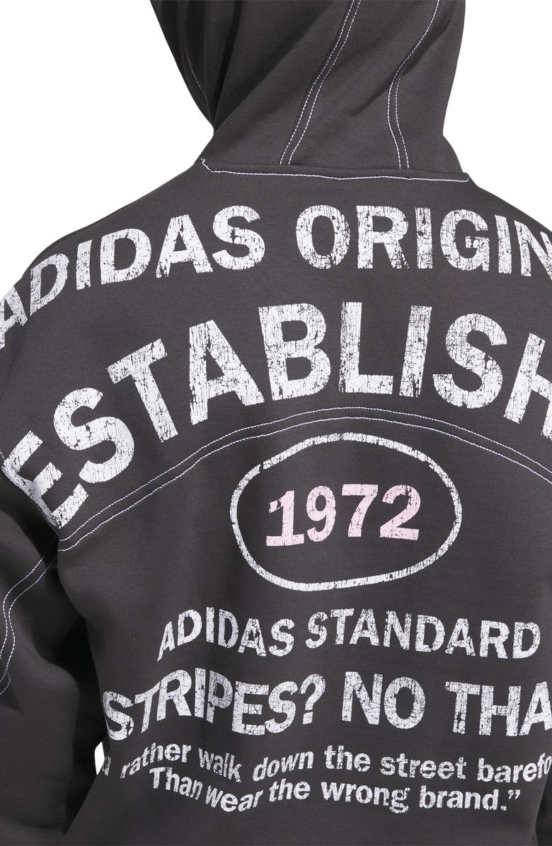 adidas Shoemaker Loose Fit Graphic Hoodie, Alternate, color, Utility Black