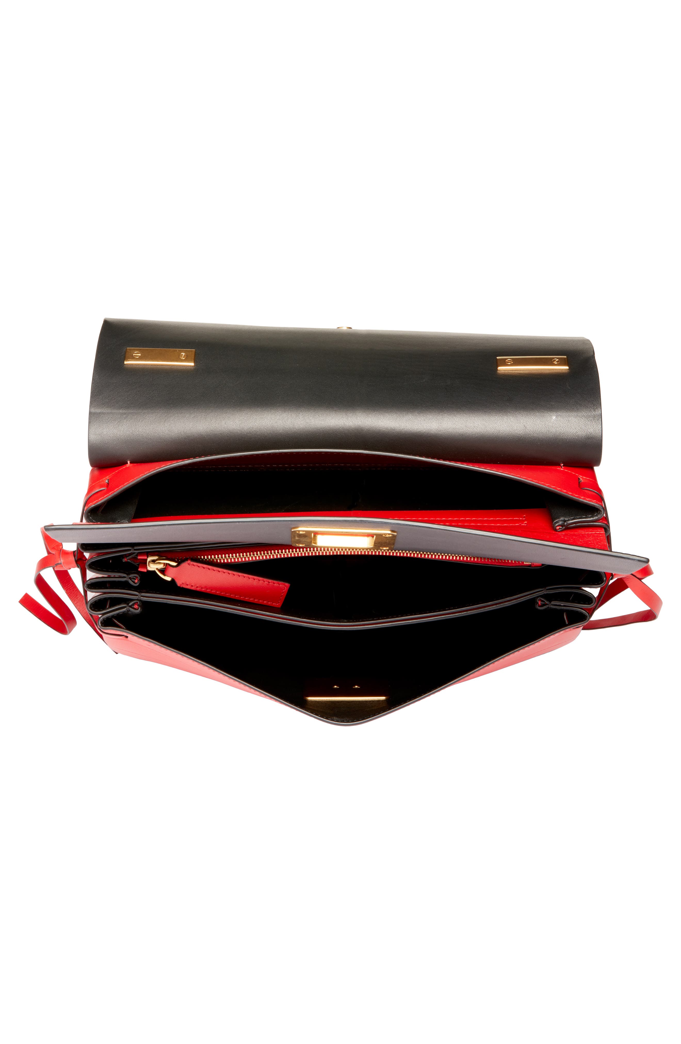 Valentino Garavani Medium V-Ring Leather Shoulder Bag, Alternate, color, 