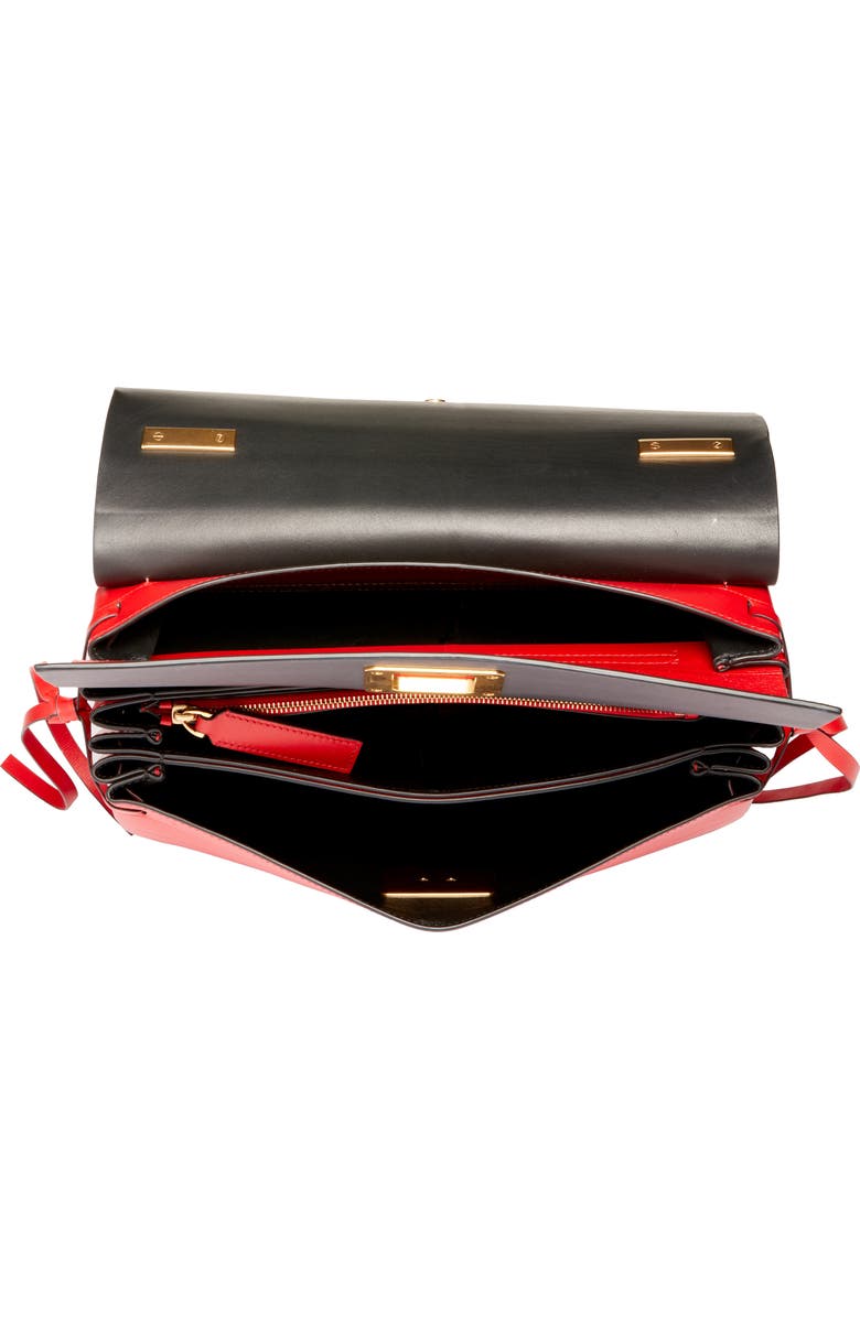 Valentino Garavani Medium V-Ring Leather Shoulder Bag, Alternate, color,