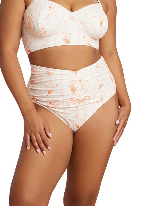 Ruched Highwaist Bikini Bottom (Plus)