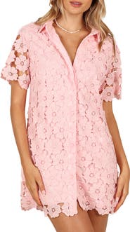 Petal & Pup Tallie Floral Lace Shirtdress