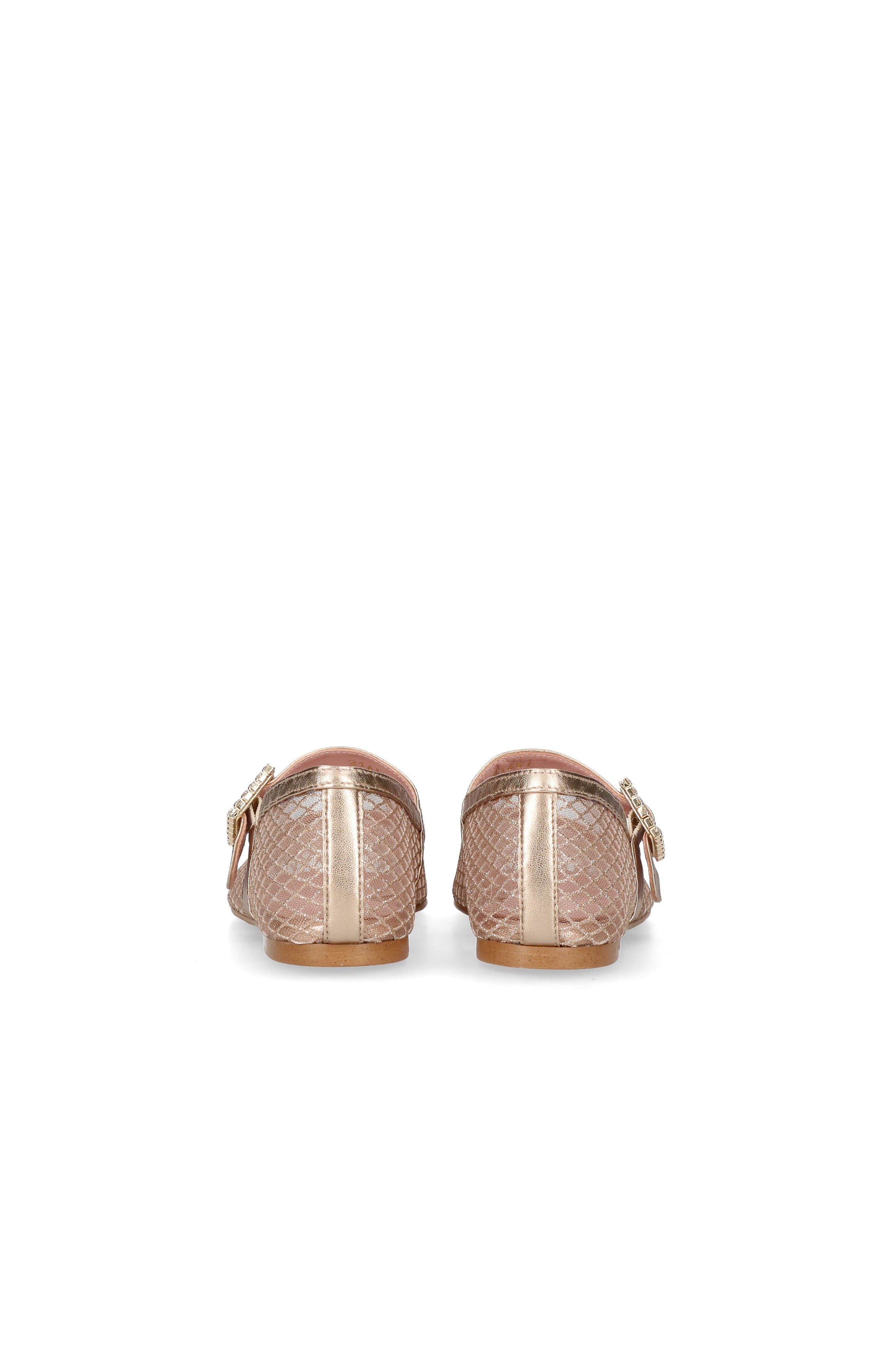 Pretty Ballerinas Metallic Mesh Crystal Buckle Ballet Flat, Alternate, color, Metallic Gold