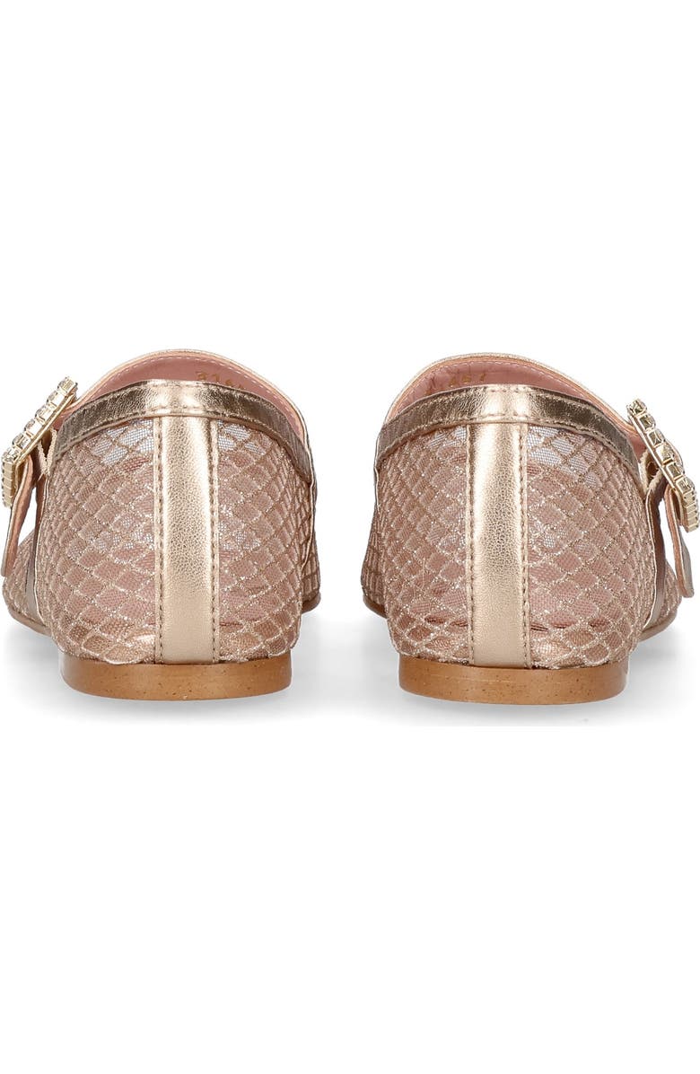 Pretty Ballerinas Metallic Mesh Crystal Buckle Ballet Flat, Alternate, color, Metallic Gold