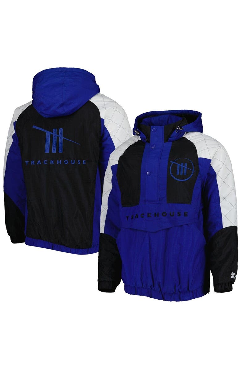 STARTER Men's Starter Blue/Black TRACKHOUSE RACING The Body Check Half-Snap Pullover Jacket, Main, color, Blue