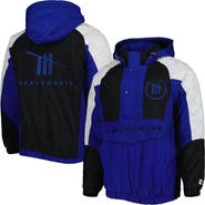 STARTER Men's Starter Blue/Black TRACKHOUSE RACING The Body Check Half-Snap Pullover Jacket