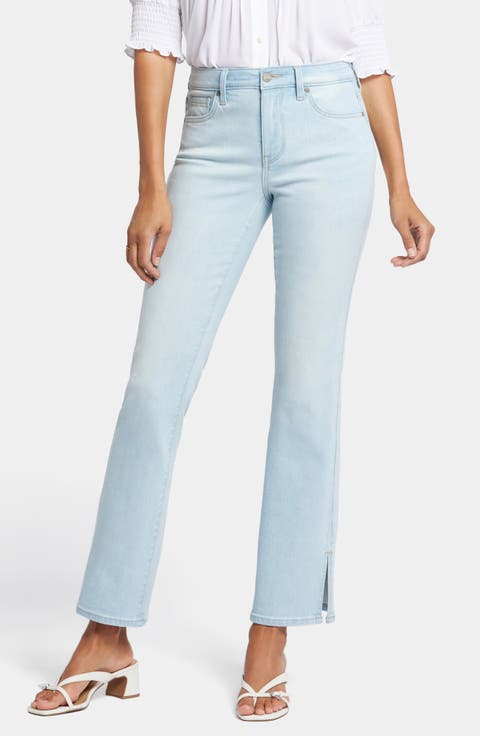 Barbara Side Slit Bootcut Jeans (Oceanfront)