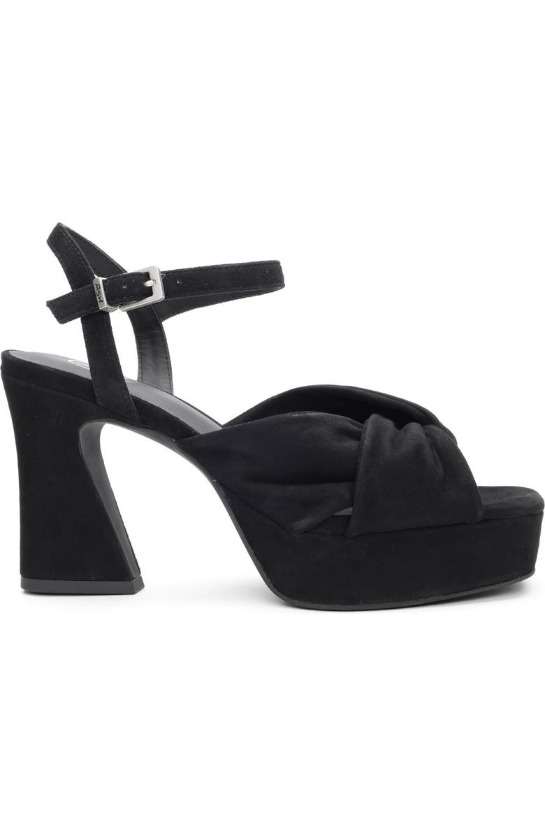 Ash Opus Suede Ankle Strap Platform Sandal, Alternate, color, Black