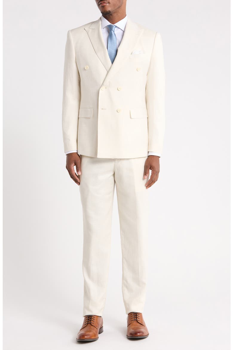 Double Breasted Two Piece Suit, Main, color, IVORY