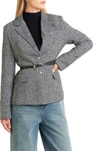FREEMARKET Houndstooth Plaid Blazer
