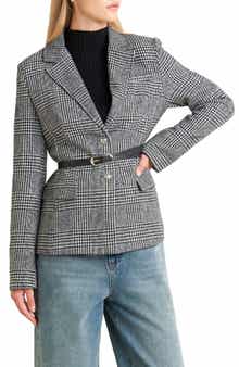 FREEMARKET Houndstooth Plaid Blazer