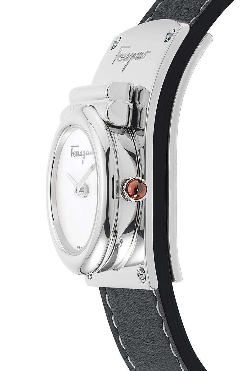 FERRAGAMO Salvatore Ferragamo Boxyz Leather Strap Watch, 23mm x 39mm, Alternate, color,