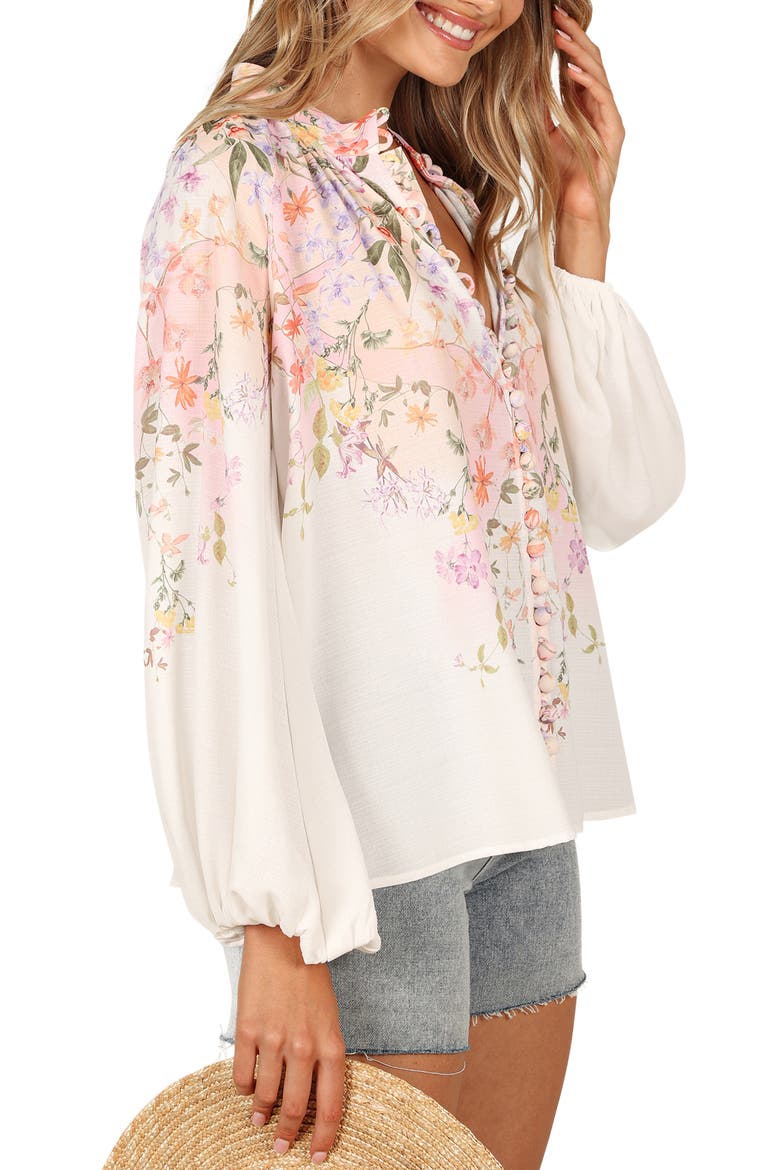 Tiarna Floral Print Shirt, Alternate, color, WHITE FLORAL
