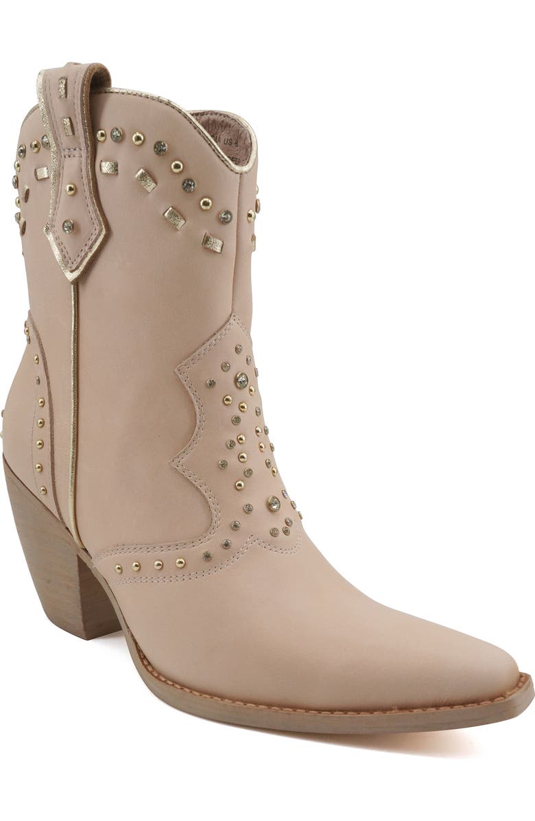 ZIGI Angola Studded Western Boot, Main, color, Pink Leather