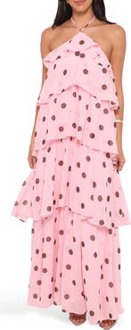 Petal & Pup Chasity Polka Dot Halter Neck Maxi Dress
