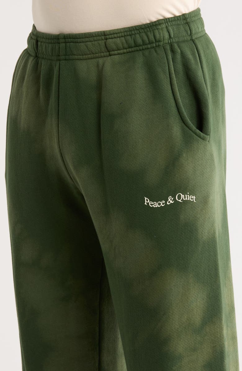 Museum of Peace & Quiet Wordmark Tie Dye Sweatpants, Alternate, color, Forest