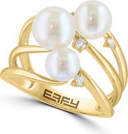 EFFY Diamond & Freshwater Pearl Ring