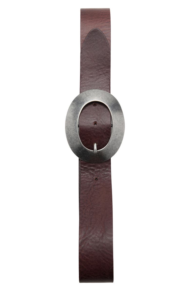 MANGO Leather Belt, Main, color, 