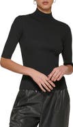 DKNY Mock Neck Rib Sweater